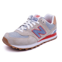 Кроссовки New Balance 574 женские бежевые с красным 