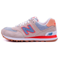 Кроссовки New Balance 574 женские бежевые с красным 