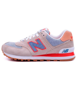 Кроссовки New Balance 574 женские бежевые с красным 