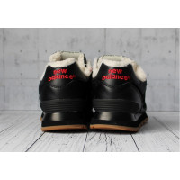 Кроссовки New Balance 574 Leater Black Red зимние