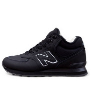 Кроссовки New Balance 574 Mid Black White с мехом