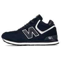 New Balance 574 High Black White Winter с мехом