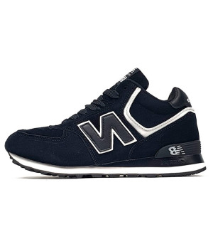 New Balance 574 High Black White Winter с мехом