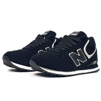 New Balance 574 High Black White Winter с мехом