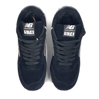 New Balance 574 High Black White Winter с мехом