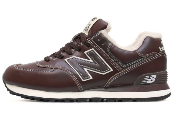 Кроссовки New Balance 574 Dark Brown с мехом