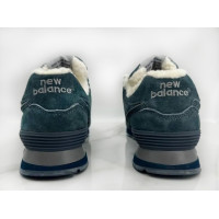 Кроссовки New Balance 574 сине-зеленые зимние