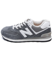 New Balance 574 Grey White Winter с мехом