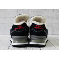 New Balance кроссовки зимние 574 синие с красным