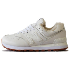 Кроссовки New Balance 574 зимние с мехом белые