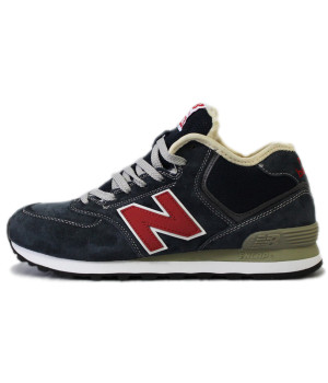 Кроссовки New Balance 574 Синие с красным с мехом