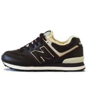 New Balance кроссовки зимние 574 коричневые