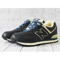 New Balance 574 Leather Blue зимние