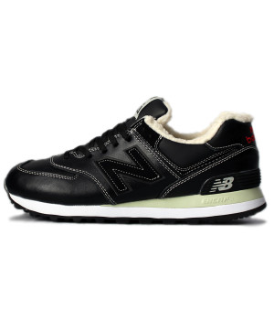 New Balance 574 Leather Black зимние