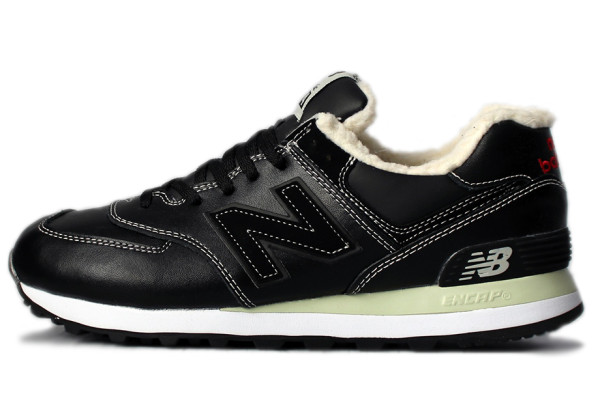 New Balance 574 Leather Black зимние