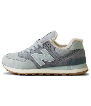 Кроссовки New Balance 574 Light Blue Grey с мехом