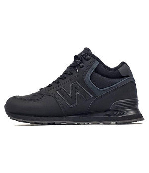 New Balance 574 Black Winter с мехом