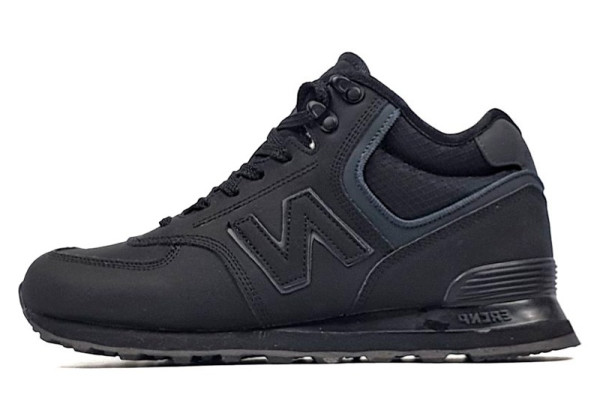 New Balance 574 Black Winter с мехом