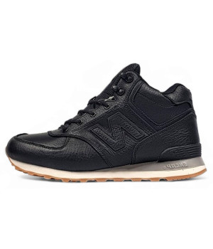 New Balance 574 High Leather Black White Gym Winter