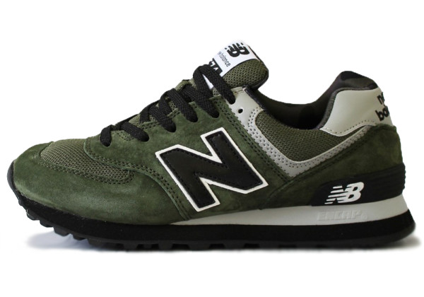 Кроссовки New Balance 574 хаки с черным