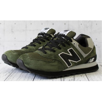 Кроссовки New Balance 574 хаки с черным