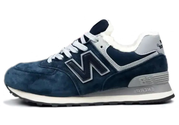 New Balance 574 Evergreen Blue с мехом