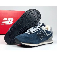 New Balance 574 Evergreen Blue с мехом