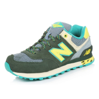 New Balance кроссовки 574 зеленые с желтым