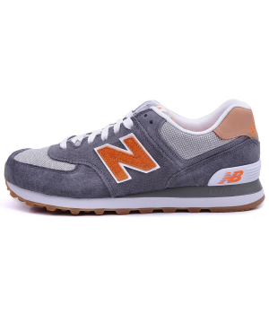 Кроссовки New Balance 574 Premium серые с оранжевым