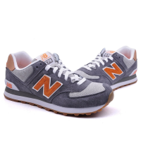 Кроссовки New Balance 574 Premium серые с оранжевым