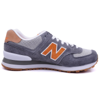 Кроссовки New Balance 574 Premium серые с оранжевым