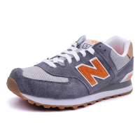 Кроссовки New Balance 574 Premium серые с оранжевым