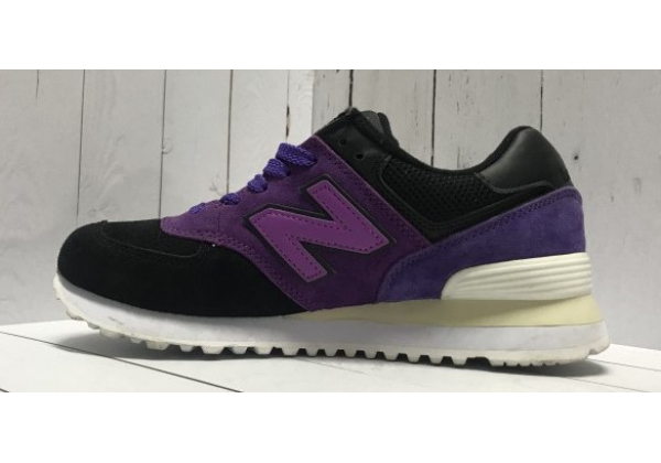 Кроссовки New Balance 574 черные с фиолетовым