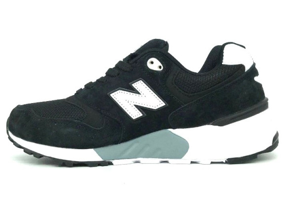 Кроссовки New Balance 999 с белой подошвой черные