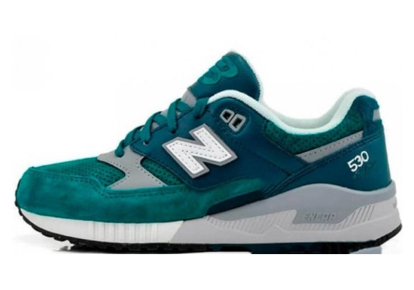 New Balance кроссовки 530 зеленые с темно-синем 