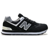 New Balance 574 Suede Black White