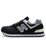 New Balance 574 Suede Black White