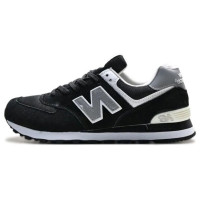 New Balance 574 Suede Black White