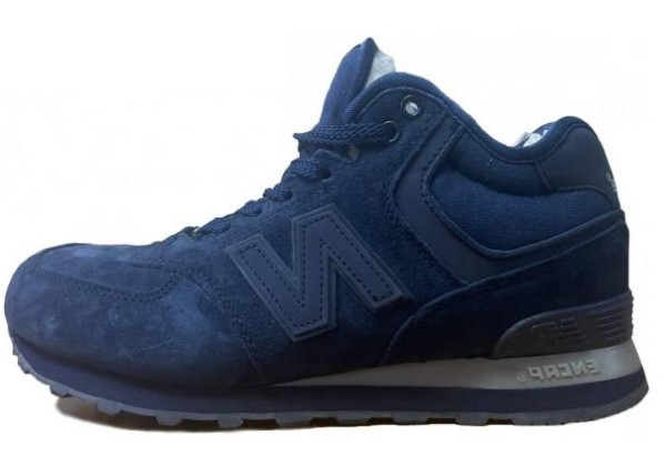 Кроссовки New Balance 574 зимние высокие синие