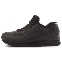 Кроссовки New Balance 574 зимние монотонные черные