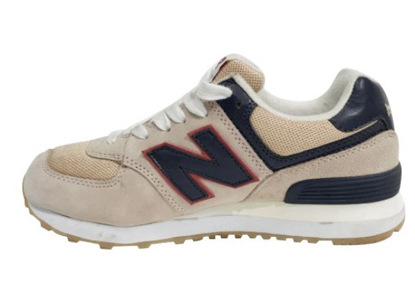 Женские кроссовки New Balance 574 Classic бежевые с черным