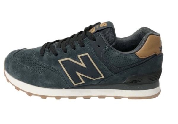 New Balance мужские кроссовки 574 Белые черные с желтым