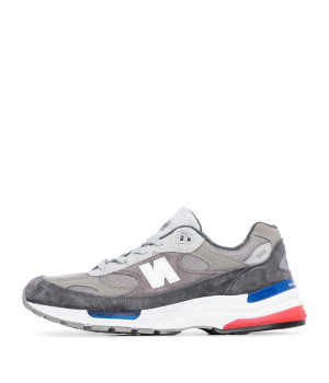 Кроссовки New Balance 992 серые с красным и синим