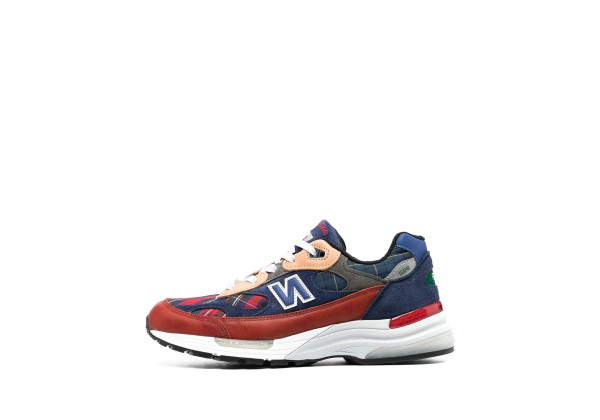 Кроссовки New Balance 992 красно-синие с бежевым