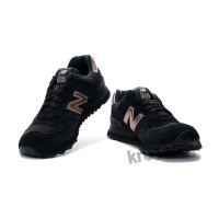 Кроссовки New Balance женские 574 черные с бронзой