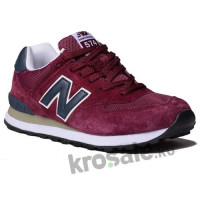 Кроссовки New Balance 574 бордовые с синим 