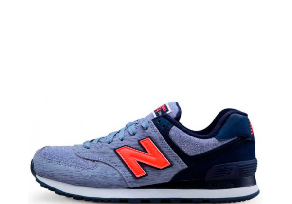 Женские кроссовки New Balance 574 Cyan (Orange)