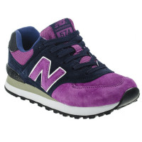 Кроссовки 574 New Balance женские без сетки Navy (Purple)