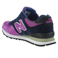 Кроссовки 574 New Balance женские без сетки Navy (Purple)