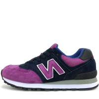 Кроссовки 574 New Balance женские без сетки Navy (Purple)